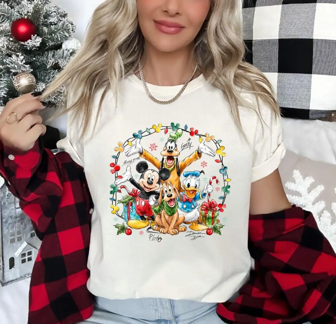 Disney Christmas Shirt, Disneyland Christmas Party Hoodie, Minnie Holiday Sweatshirt, Mickey and Friends XMAS Tee