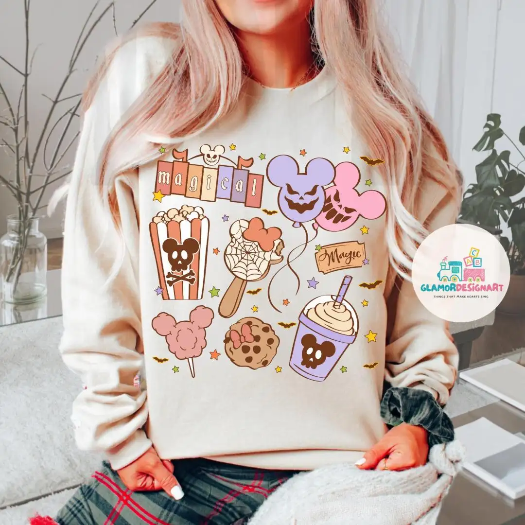 Vintage Disney Snacks Shirt, Disney Epcot 2025 Shirt, Disney Trick or Treat, Coquette Bows Disney Halloween shirt, Magical Park Snacks Shirt