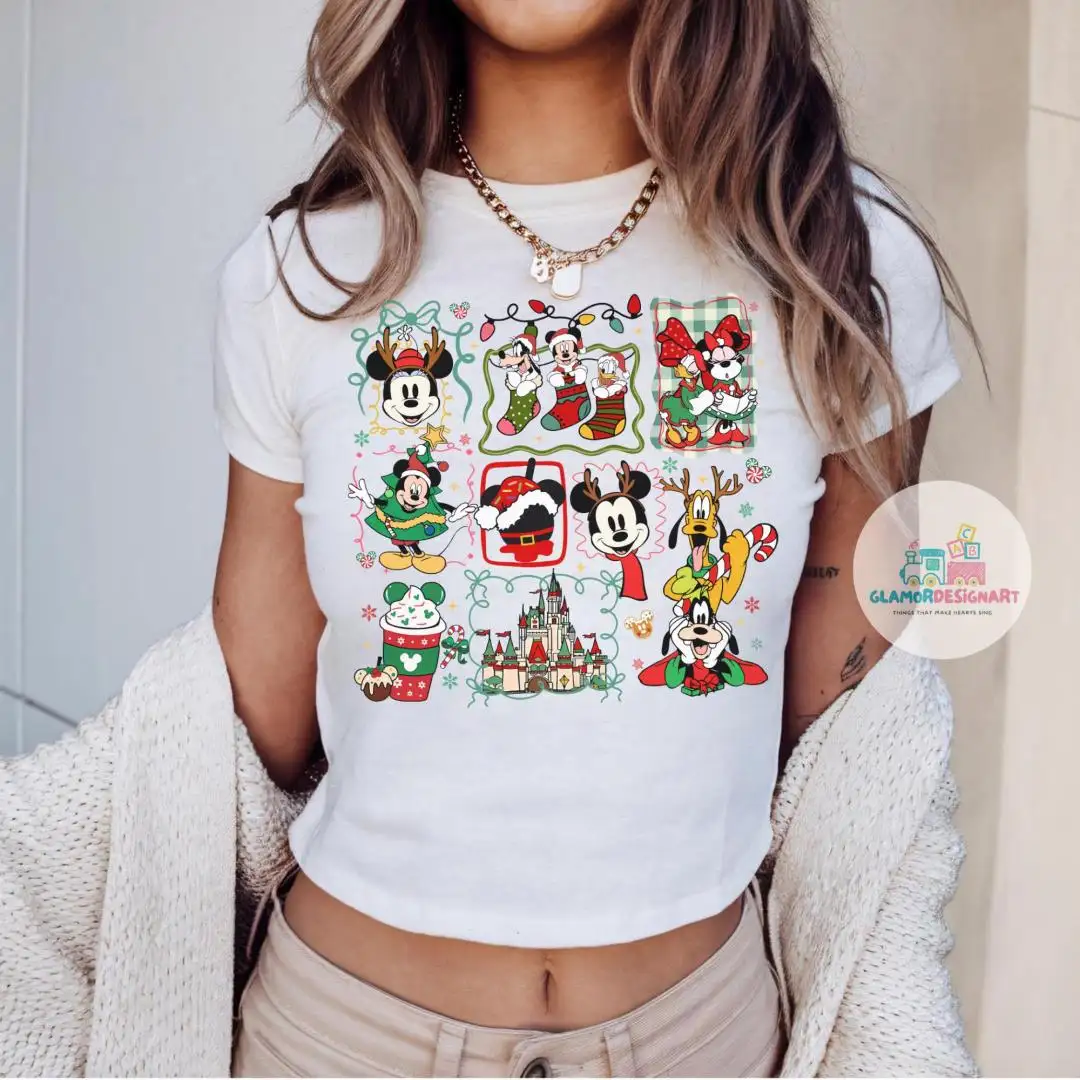 Disney Mickey's Very Merry Christmas Party 2025 Baby Tee Disney Mickey And Friends Christmas Baby Tee, Disney Baby Tee Disney Christmas
