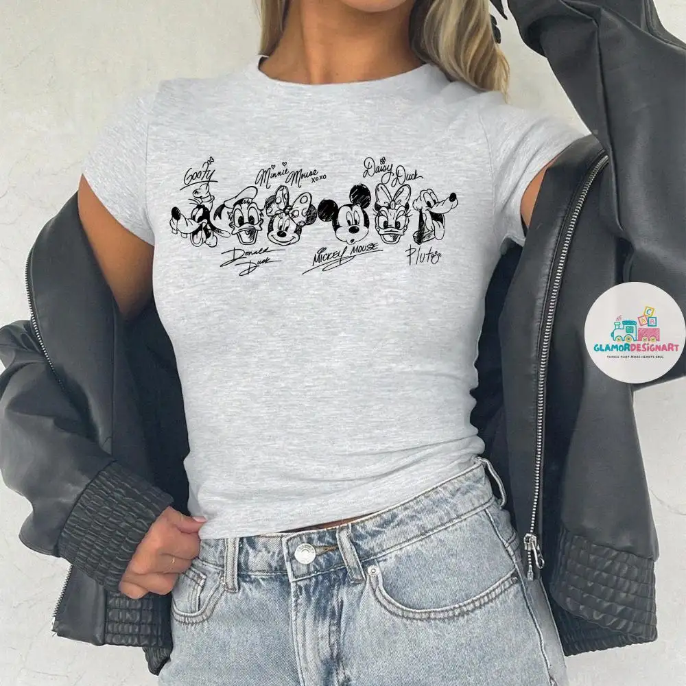 Mickey and Friends Signatures Shirt, Disneyland Shirt, Disney World Shirt, Comfort Colors Shirts, Mickey and Co Disney Shirt Magical Kingdom