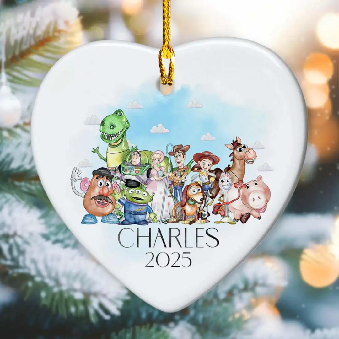 Personalized Toy Story Christmas Ornament, Toy Story Keepsake Gift For Kid Toy Story Ornament, Woody Buzz T-Rex Ornament