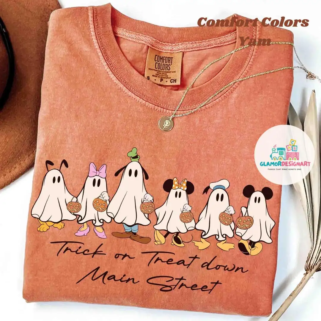 Disney Mickey Halloween Comfort Colors Shirt, Mickey and Friends Ghost Shirt, Retro Mickey Spooky Sweatshirt, Disney Castle Halloween Shirt