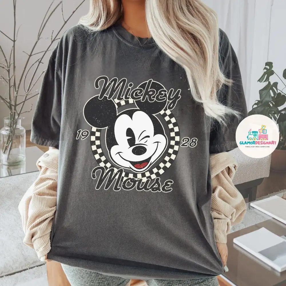 Retro Mickey and Friends Shirt, Retro Mickey Shirt, Checkered Mickey Shirt, Retro Disney Trip Shirt, Custom Disney, Disney Family Vacation