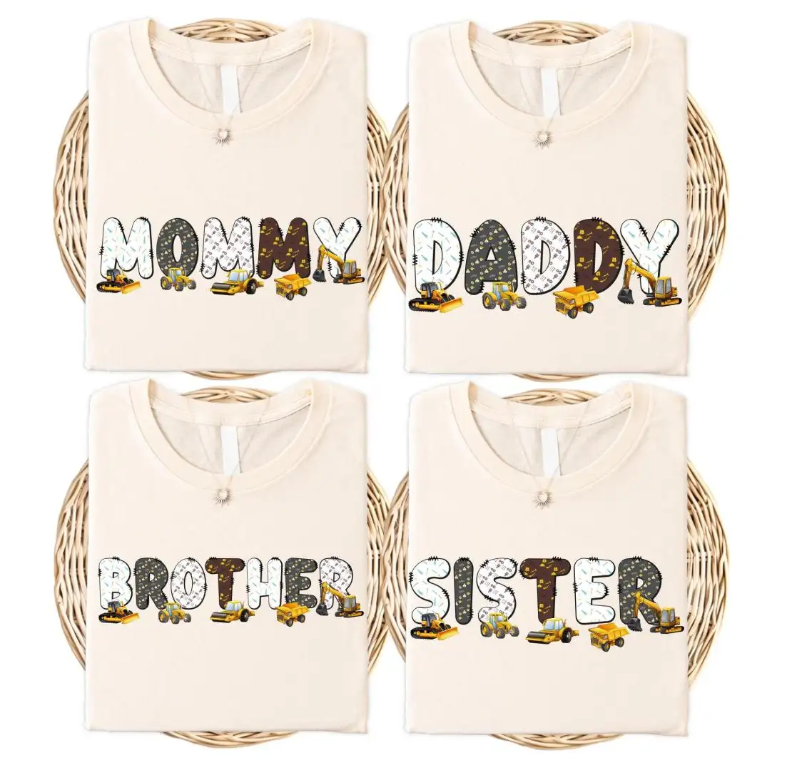 Construction Family Birthday Shirt for Dad and Crew