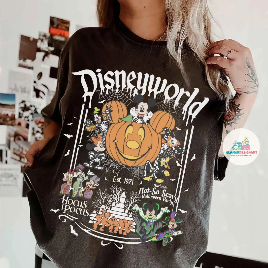 Vintage Disneyworld Est.1971 Halloween Shirt, Halloween Party, Disney Halloween Shirt, Mickey's Not So Scary Party Shirt, Hocus Pocus Shirt