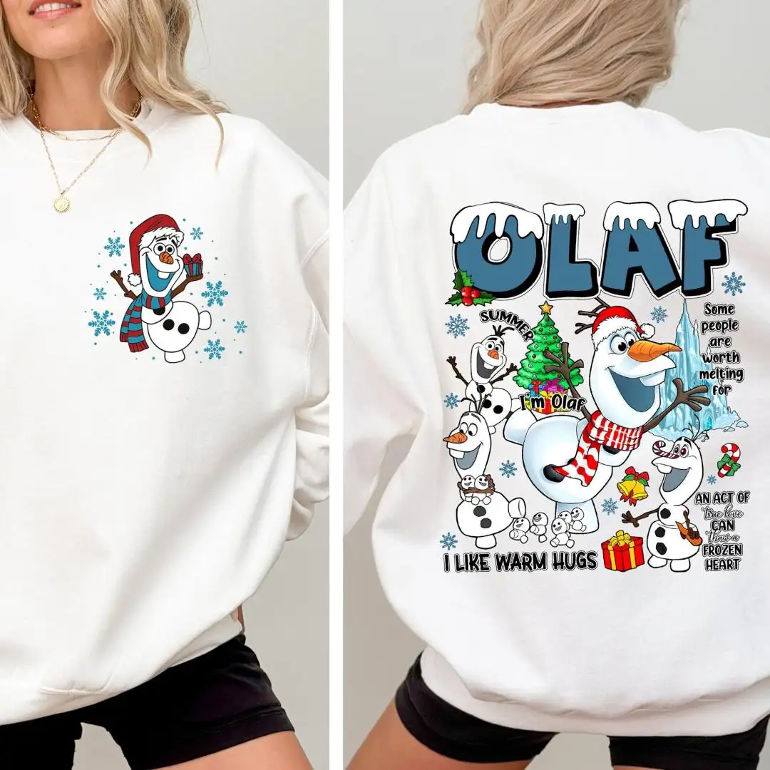 Frozen Olaf Christmas Shirt, Disney XMAS Holiday Sweatshirt, Disneyland Trip Crewneck, Olaf Winter Hoodie, Snowman Christmas Party Gift