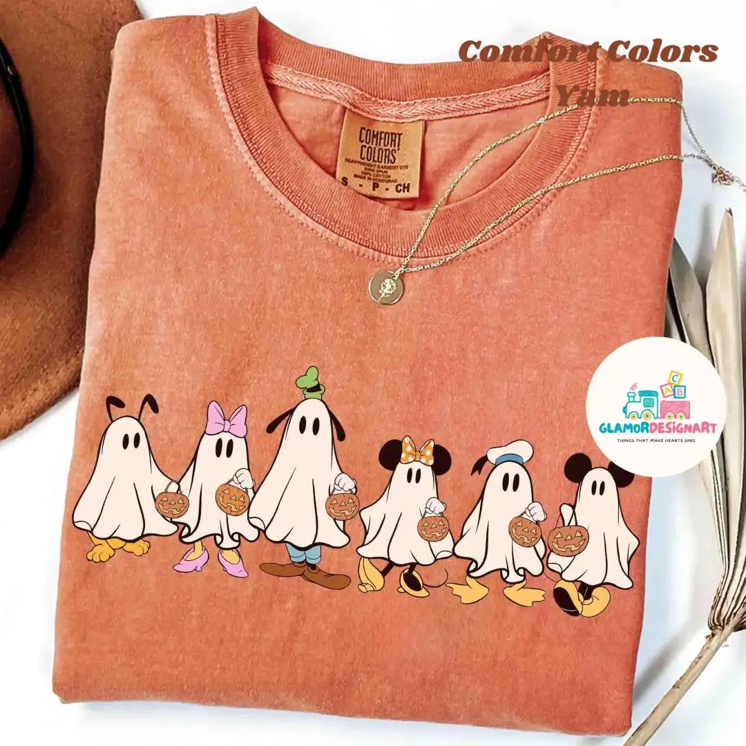 Disney Mickey Friends Halloween Comfort Colors Shirt, Disney Halloween Tee, Retro Mickey Spooky Sweatshirt, Mickey and Friends Ghost Shirt