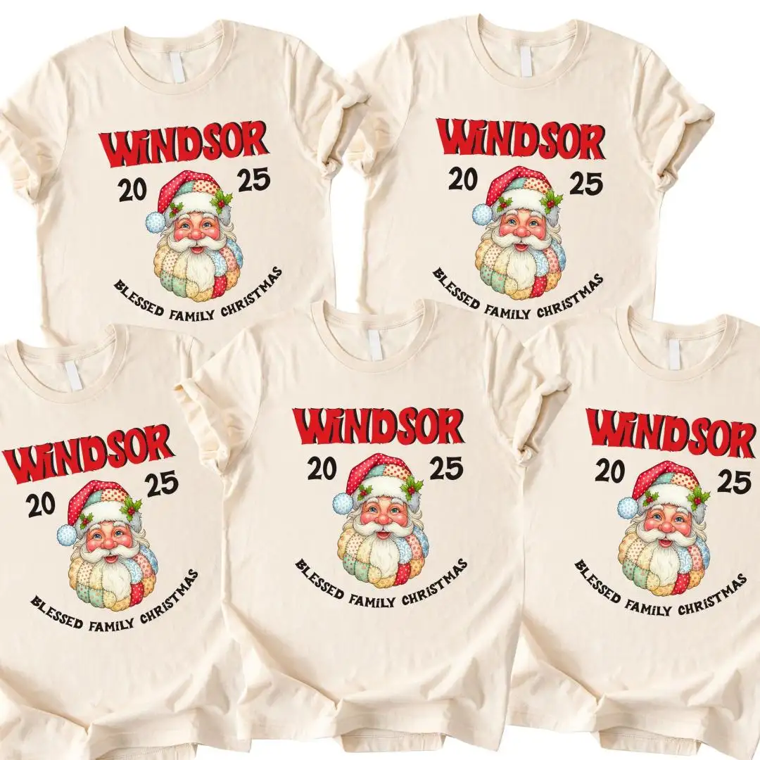 Christmas Santa Family Shirts, Family Reunion Tees, Personalized Family XMAS Hoodie, Christmas Family Gift, Holiday Matching Sweatshirt