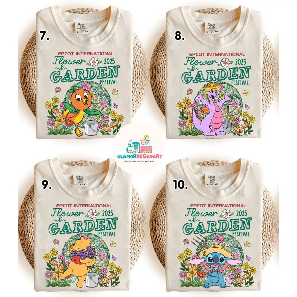 Mickey Minnie Figment Orange Bird Disney Epcot International Flower & Garden Festival 2025 shirt, WDW Family trip shirt Disneyworld Shirt
