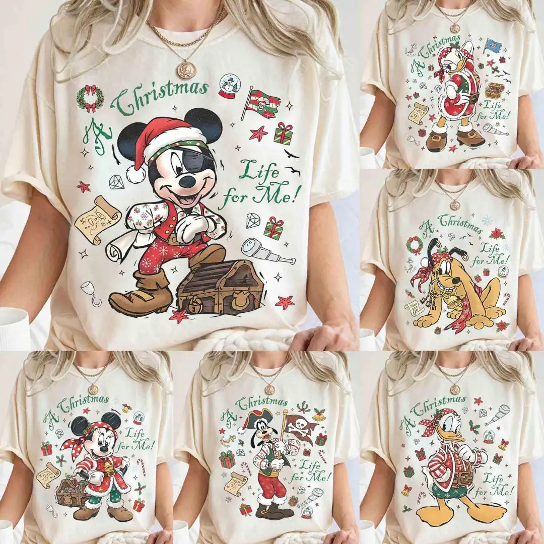 Disney Pirates Christmas Light Shirt, Yo Ho A Christmas Life For Me, Mickey & Friends Cruise Line Tee, Pirates of the Caribbean Christmas