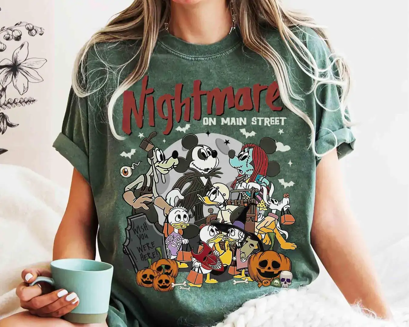 Disney Mickey & Friends Nightmare Before Christmas Shirts, Disneyland Trip, Nightmare On Main Street Tee, Mickey_s Not So Scary Party