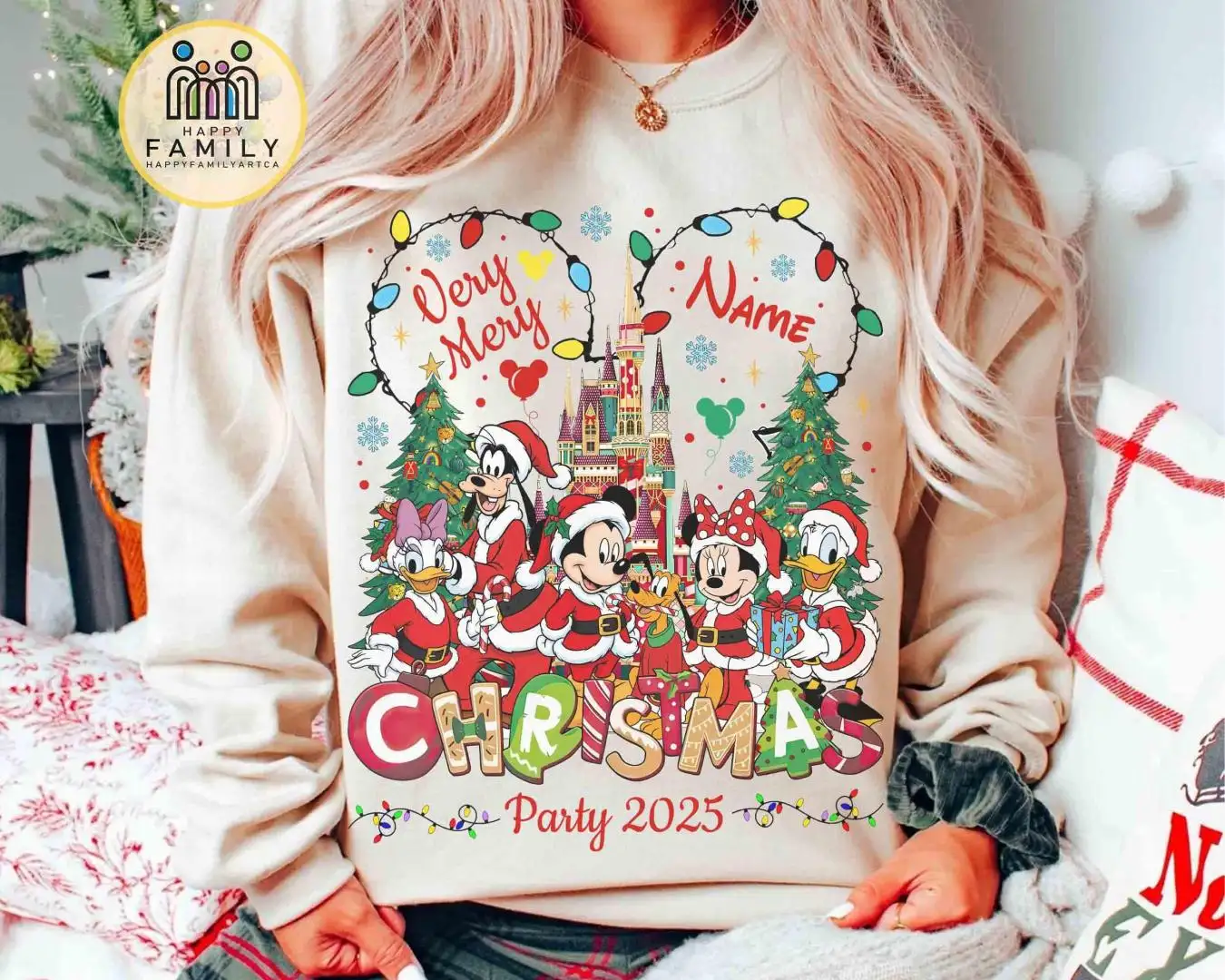 Personalized Coquette Mickey's Very Merry Christmas Party 2025 Shirt, Disney Mickey And Friends Xmas Tee, Disneyland Vacation Family Gifts
