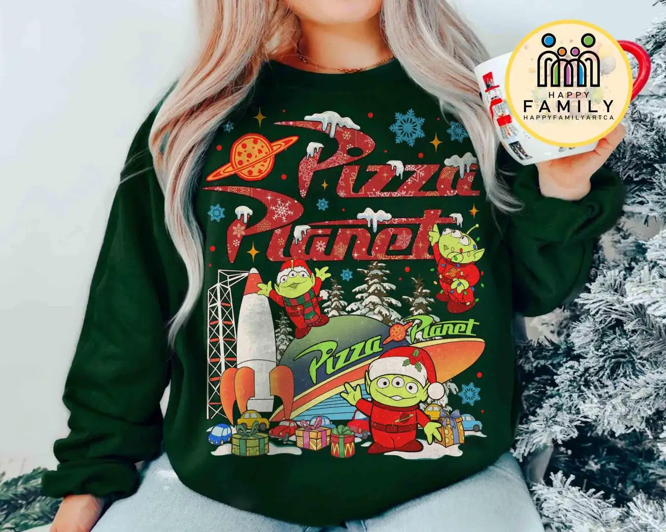 Vintage Pizza Planet Toy Story Christmas Shirt, Aliens Toy Story Pizza Planet Xmas Tee, Mickey's Very Merry Christmas Disneyland 2025 Trip