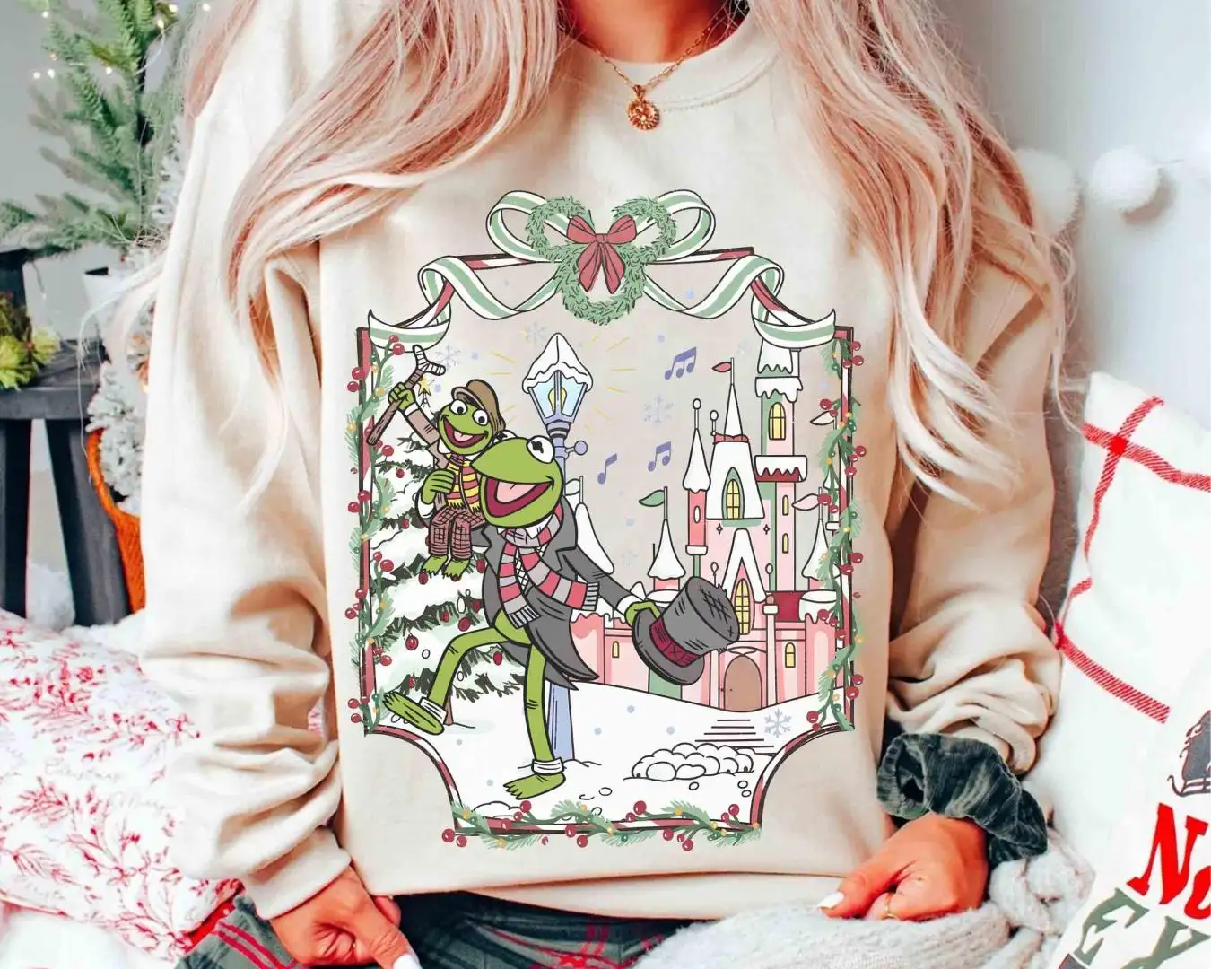 Muppet Christmas Carol Kermit The Frog And Tiny Tim Tis The Season To Be Jolly And Joyous Shirt, Disney Mickey's Very Merry Xmas Party Gift