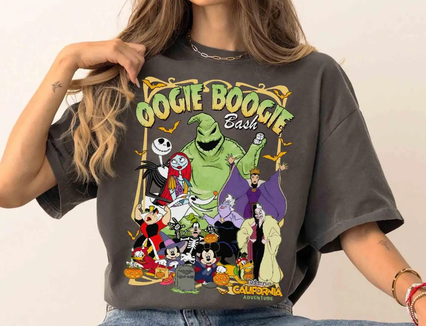 Disney Oogie Boogie Bash 2025 Shirt, Mickey And Friends Tee, Disney Villains Tee, Jack Sally Tee, Mickey's Not So Scary Party Halloween Gift