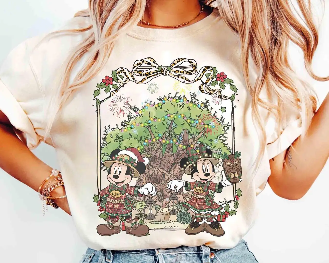 Coquette Bow Disney Mickey And Minnie Animal Kingdom Christmas Shirt, Wild About Christmas Tee, Lion King Stitch Pooh Safari Mode, WDW Trip