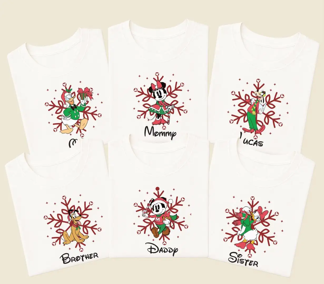 Disney Snowflake Christmas Shirt, Minnie Christmas Party Gift, Mickey Custom XMAS Sweatshirt, WDW Christmas Holiday Hoodie