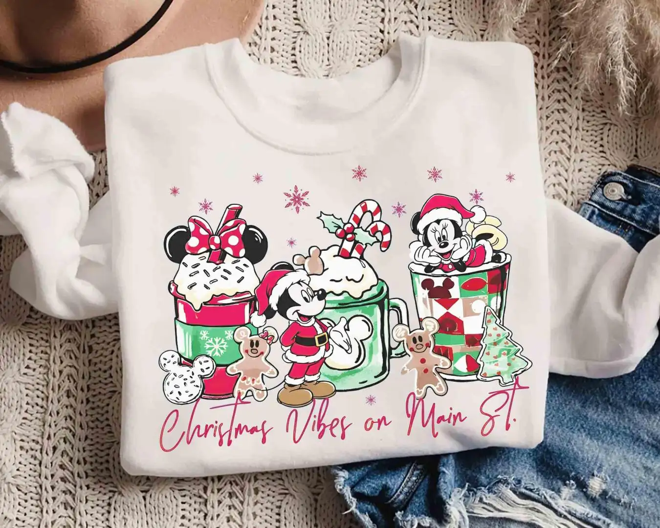 Comfort Colors® Mickey Minnie Christmas On Main Street Shirt, Disney Mickey's Very Merry Christmas Party 2025 Tee, Girly Xmas Coffee Gifts