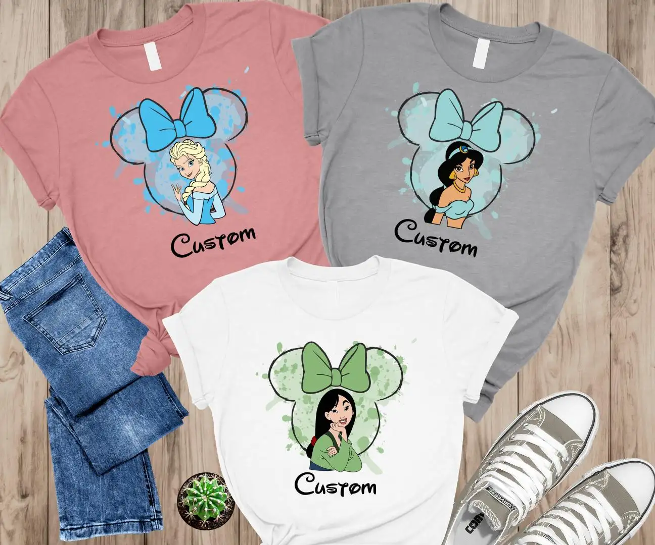 Disney Princess Watercolor Birthday Gift Shirt