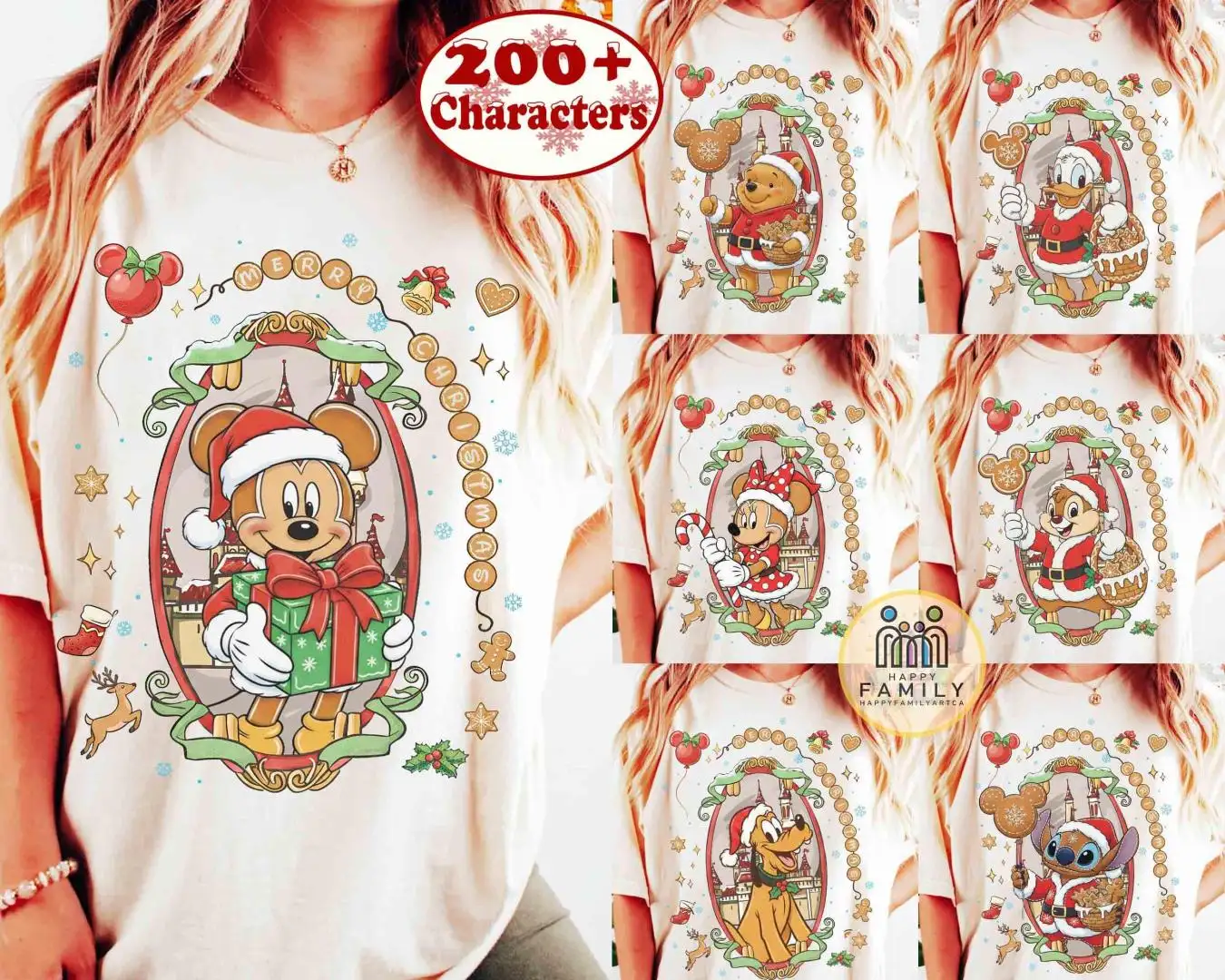 Customize Disney Mickey & Friends Gingerbread Christmas Shirt, Mickey's Very Merry Xmas Party 2025 Tee, WDW Disneyland Family Trip Gifts