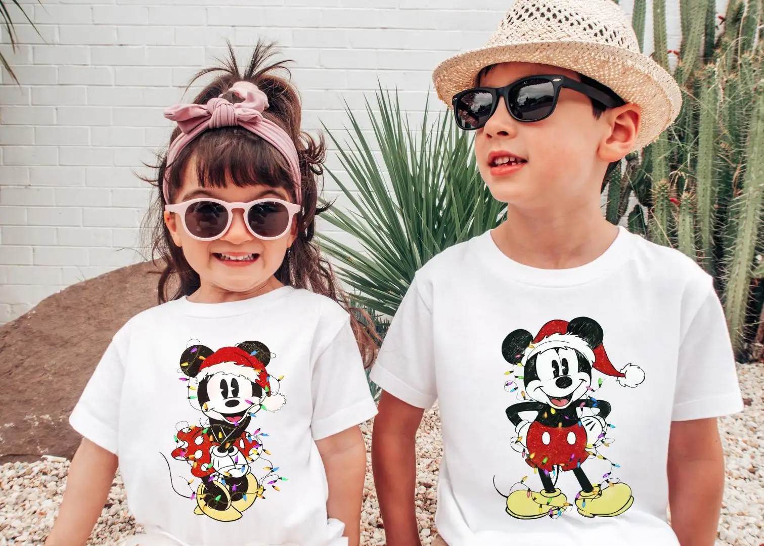 Mickey Minnie Christmas Shirt, Santa Mouse Family Sweatshirt, Disney Couple XMAS Lights Tee, Christmas Holiday Gift Hoodie