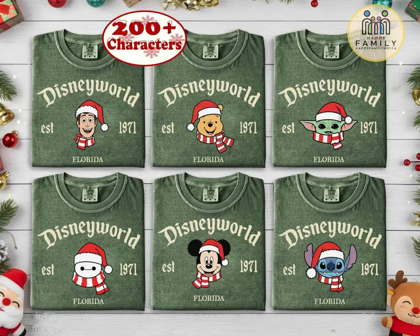 Retro Disneyworld 1971 Christmas All Characters Shirt, Disney Xmas Family Matching Tee, Mickey & Friends Christmas Tee, Disney Holiday Gifts