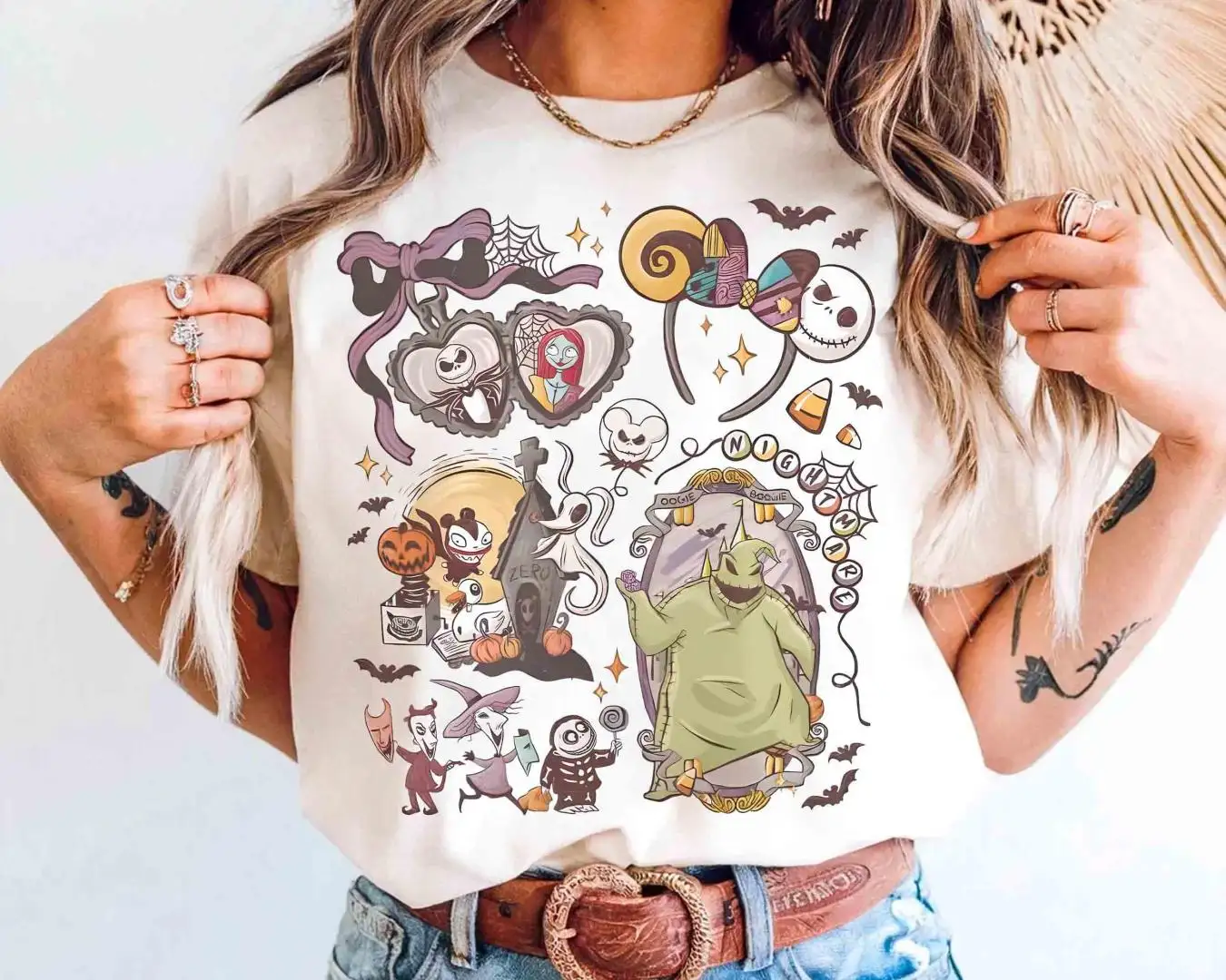 Retro Comfort Colors® Coquette Nightmare Before Christmas Shirt, Disneyland Family Vacation Trip Gifts, Disney Oogie Boogie Bash 2025 Tee