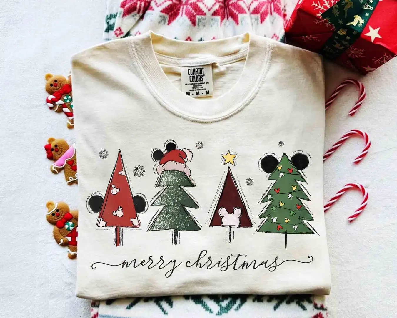 Retro Comfort Colors Mickey Christmas Tree Shirt, Cute Mickey's Very Merry Xmas Shirt, Disney Holiday Christmas Gift, Disney Christmas Shirt