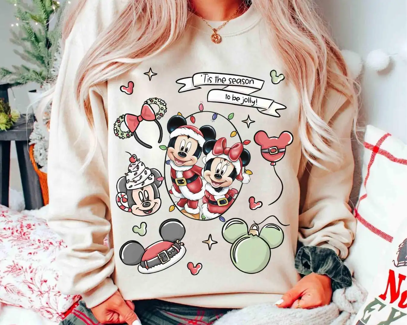 Comfort Colors® Coquette Mickey & Minnie Tis The Season Christmas Shirt, Disney Mickey's Very Merry Christmas Party 2025, Girly Xmas Gift