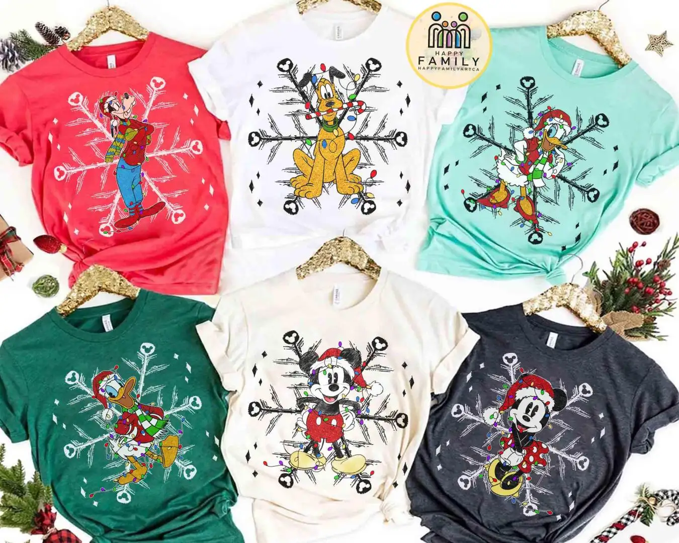 Vintage Mickey And Friends Christmas Snowflake T-shirt, Disney Christmas Family Holiday Matching Shirt, Mickey's Very Merry Christmas Party