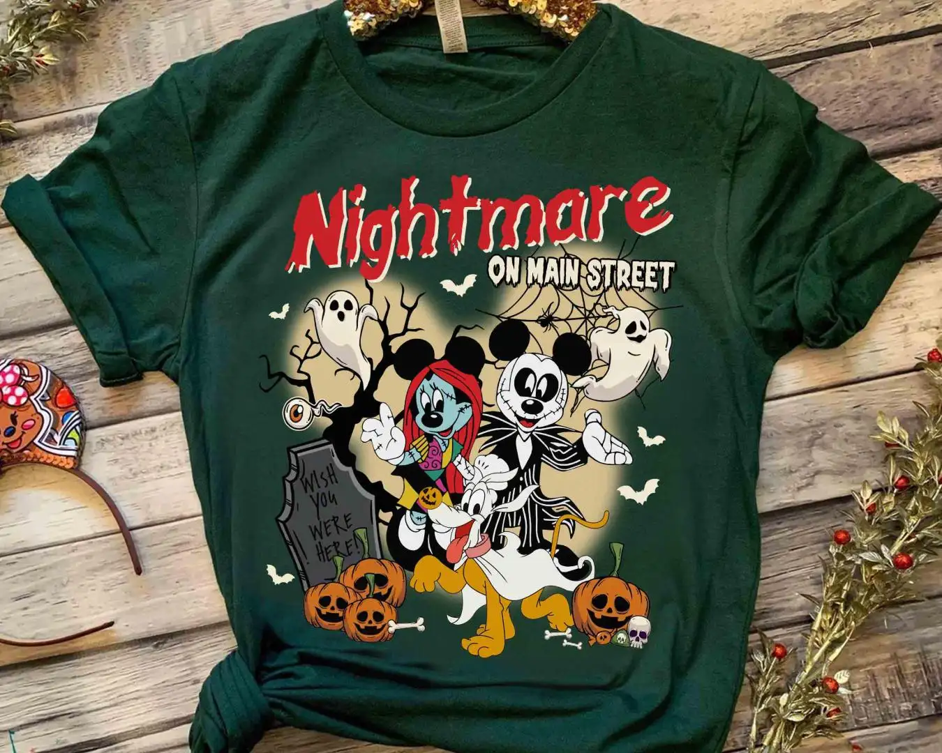 Disney Mickey & Friends Nightmare Before Christmas Shirts, Mickey's Not So Scary Party, Mickey Minnie Pluto Tee, Disneyland Halloween Trip
