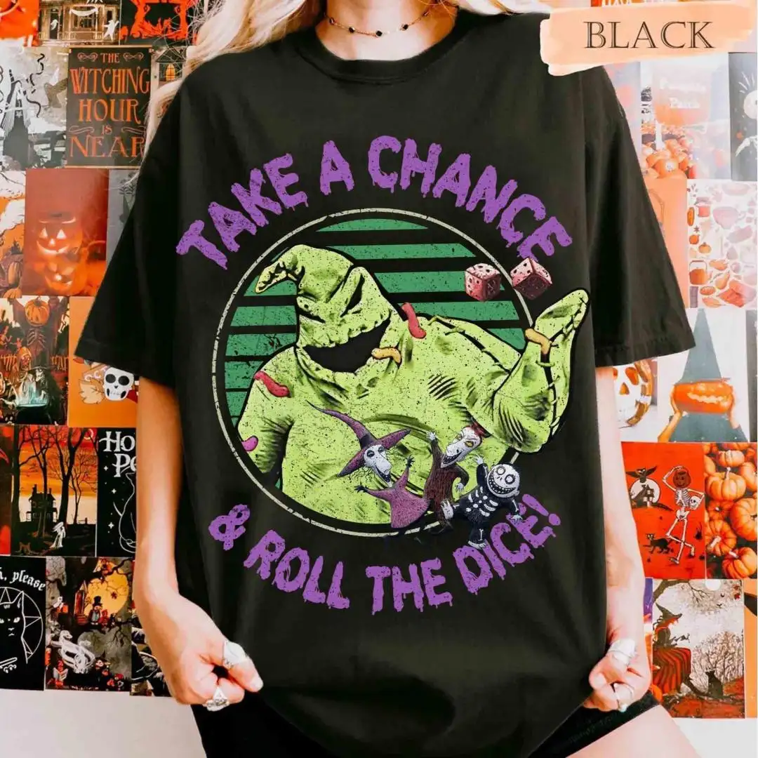 Disney Oogie Boogie Bash 2025 Take A Chance And Roll The Dice Shirt, Disneyland Halloween Party Family Gift, Nightmare Before Christmas Tee
