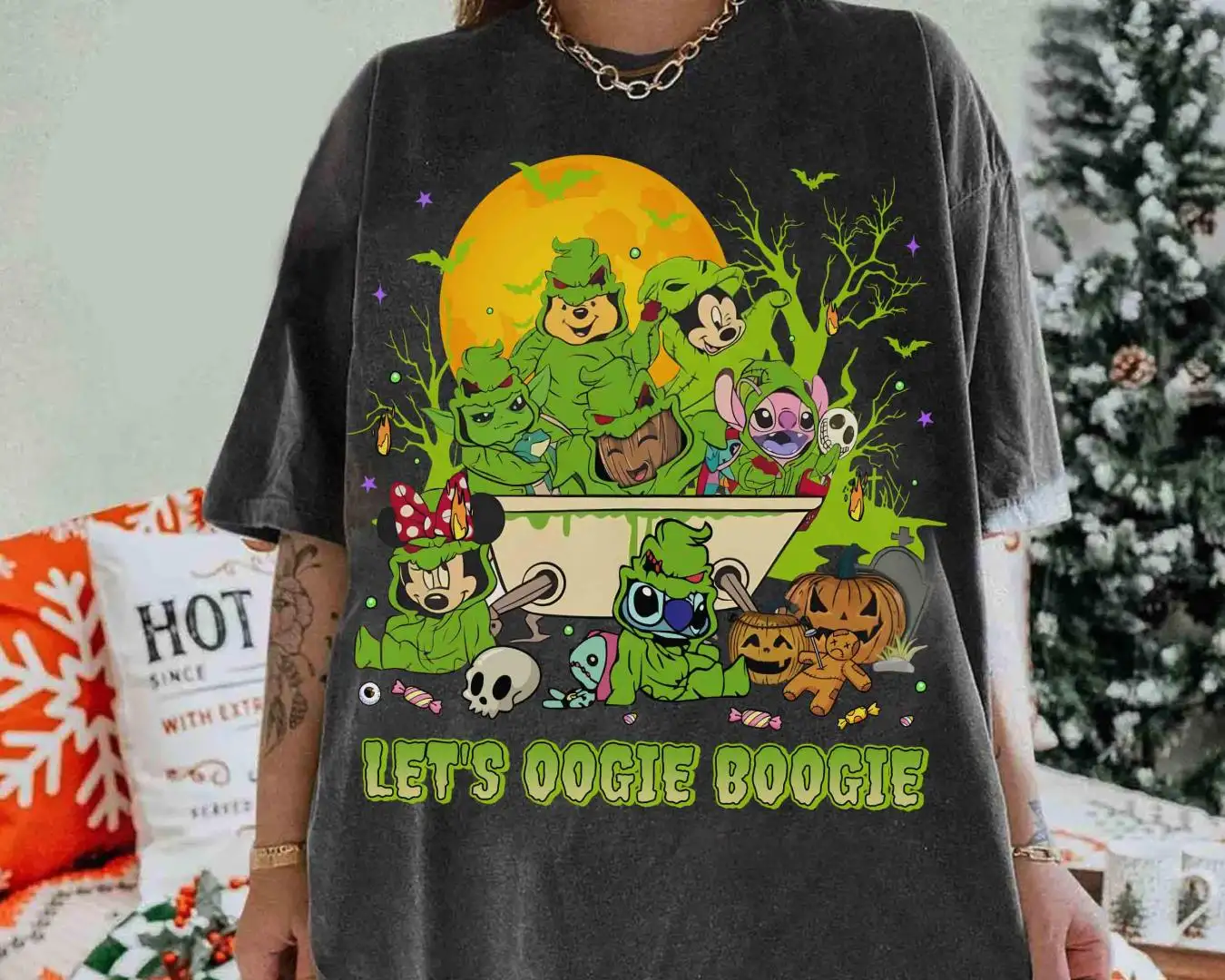 Mickey Minnie Stitch Angel Let's Oogie Boogie Halloween Shirt, Oogie Boogie Bash, Jack and Sally Tee, Disney Nightmare Before Christmas Tee