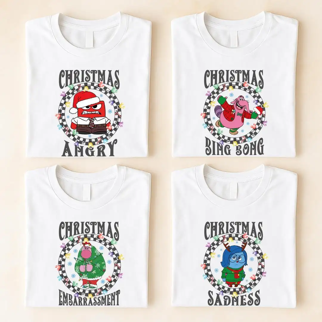 Inside Out Christmas Shirt, XMAS Family Gift, Anxiety Christmas Tee, Disneyland Holiday Sweatshirt, Emotions Christmas Lights Hoodie