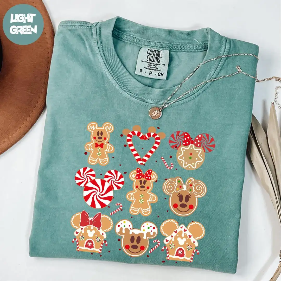 Comfort Colors® Mickey and Minnie Gingerbread Shirt, Disney Xmas Tee, Disneyland Christmas Shirt, Disney Snacks Shirt, Christmas Party Shirt