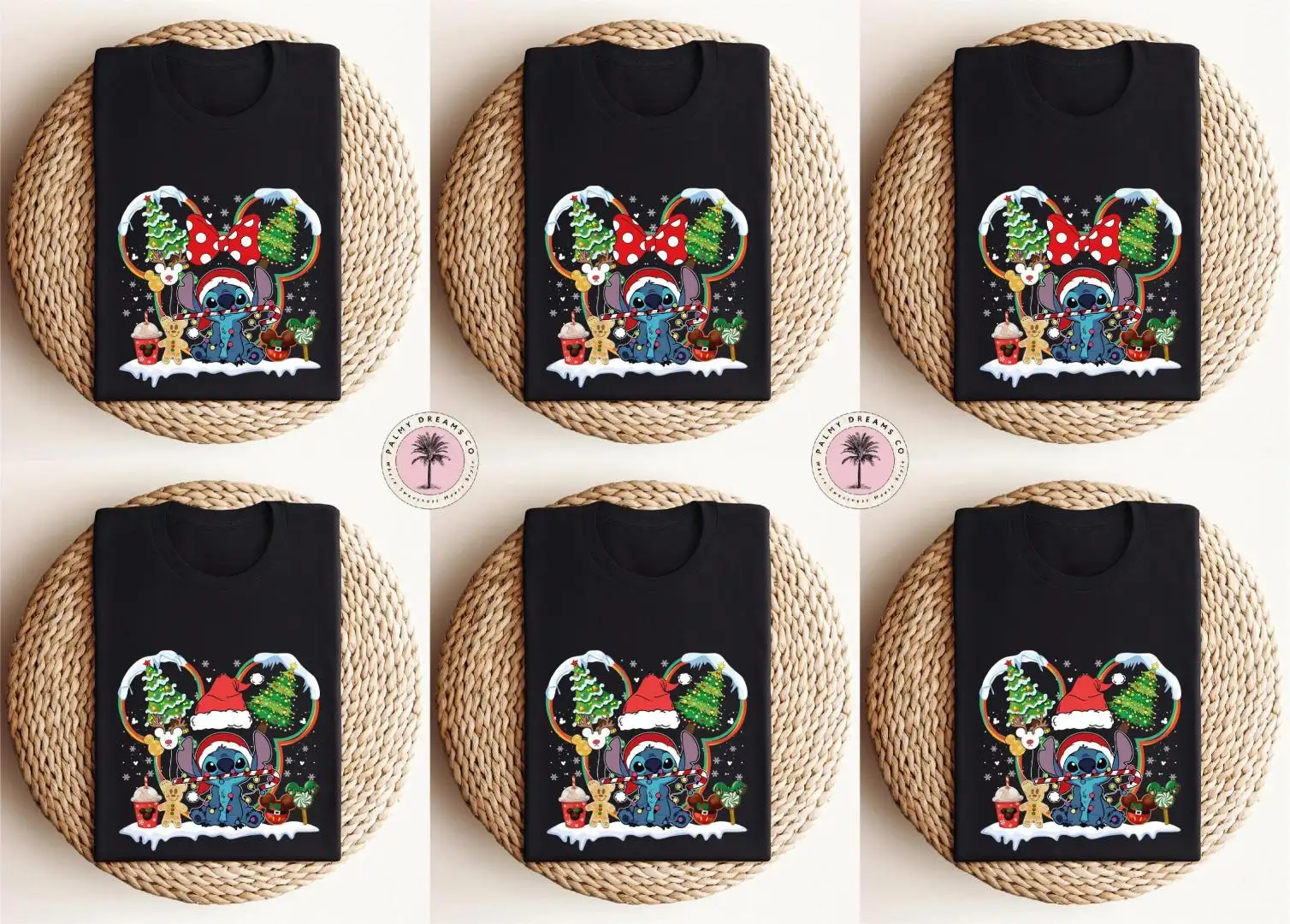 Christmas Stitch Shirt, Mickey and Minnie Head Stitch Shirt, Christmas Stitch Matching Shirt, Matching Family Tees, Disney Ears Stitch Shirt