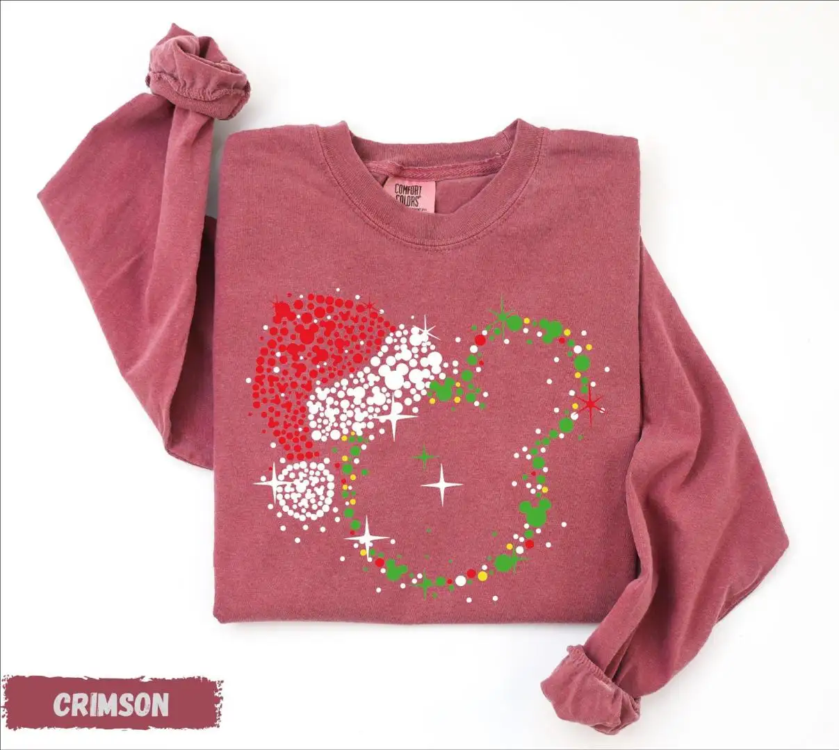 Comfort Colors® Santa Mickey Long Sleeve, Disneyland Xmas Long Sleeve, Christmas Mickey Shirt, Xmas Holiday Gift