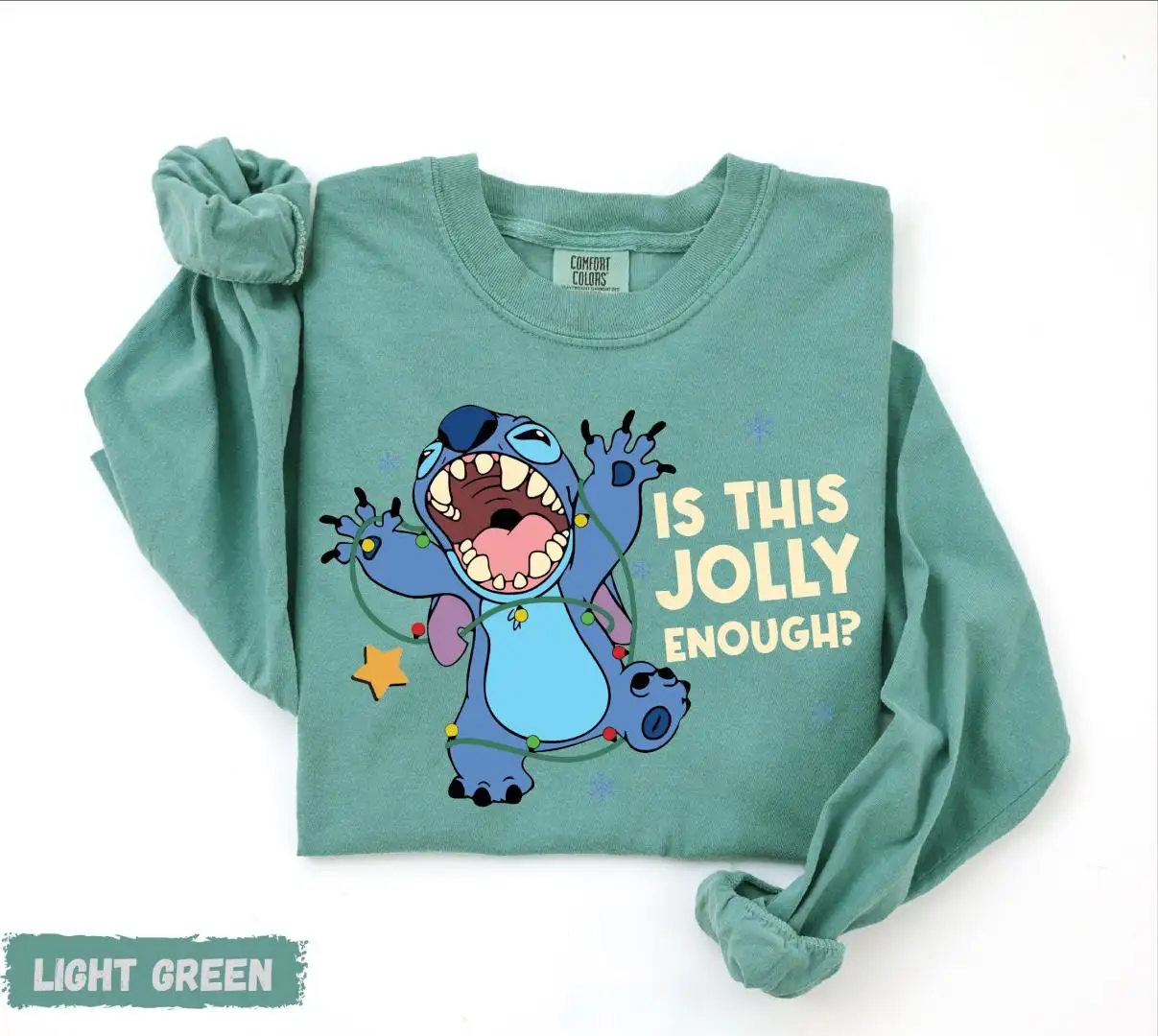 Comfort Colors® Stitch Christmas Long Sleeve, Merry Stitchmas Shirt, Is This Jolly Enough Shirt, Funny Stitch Shirt