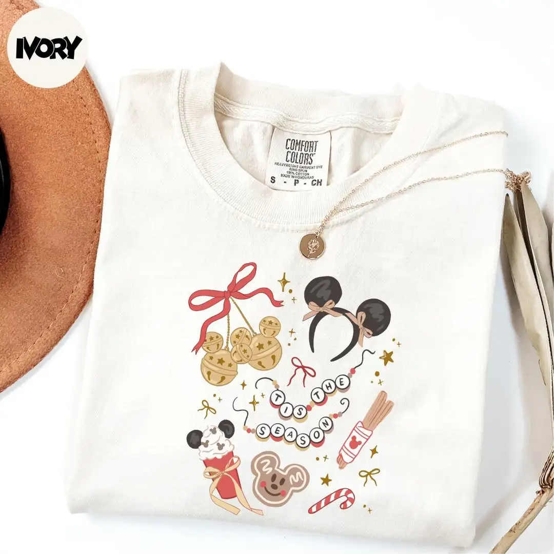 Comfort Colors® Tis The Season Christmas Shirt, Disneyland Christmas Tee, Disney Xmas Snacks Shirt, Mickey Christmas Shirt, Disney Xmas Gift