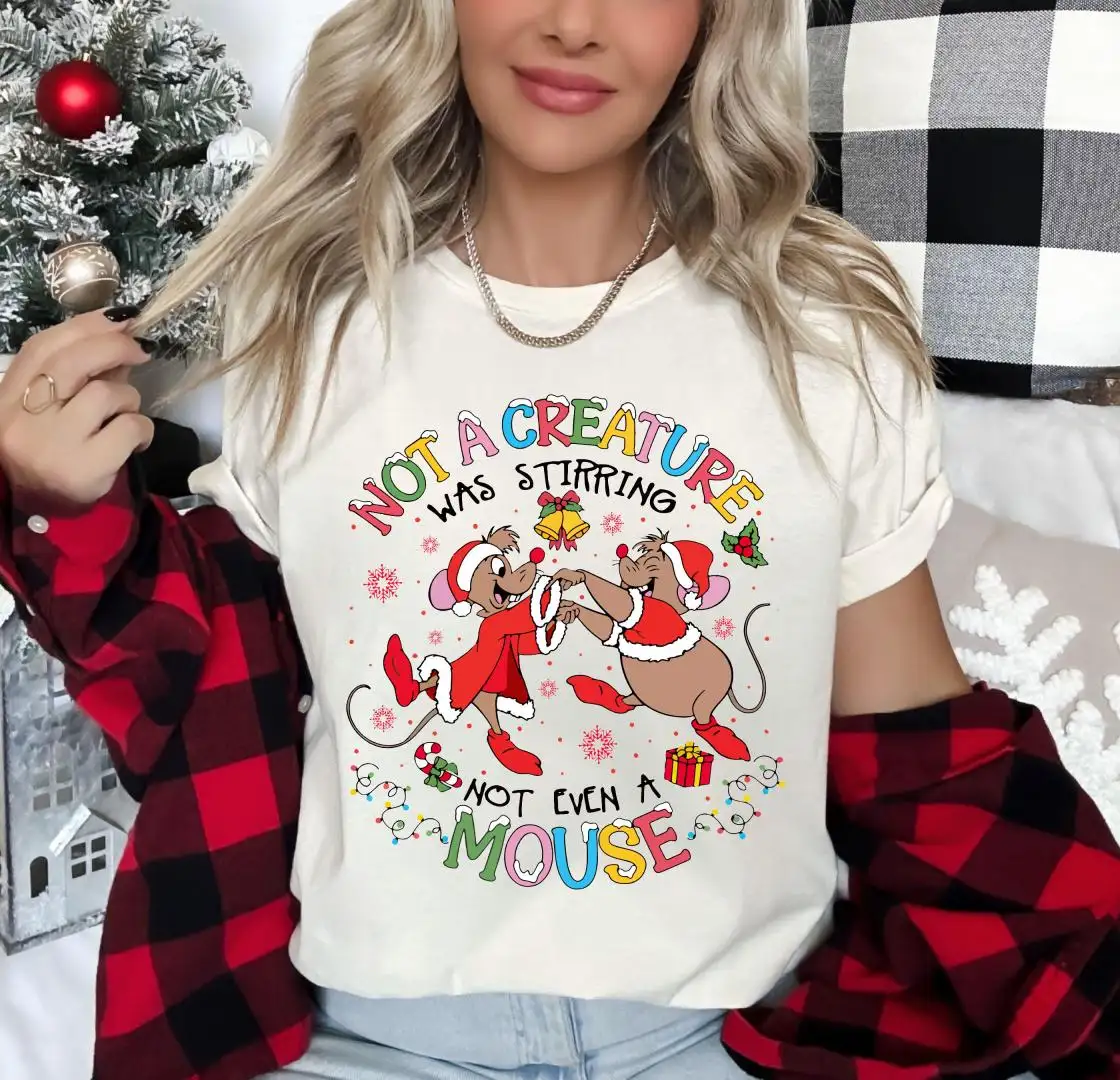 Disney Jaq and Gus Gus Christmas Shirt, Disneyland Holiday Sweatshirt, Cinderella XMAS Tee, Christmas Trip Hoodie, Mouse Christmas Crewneck