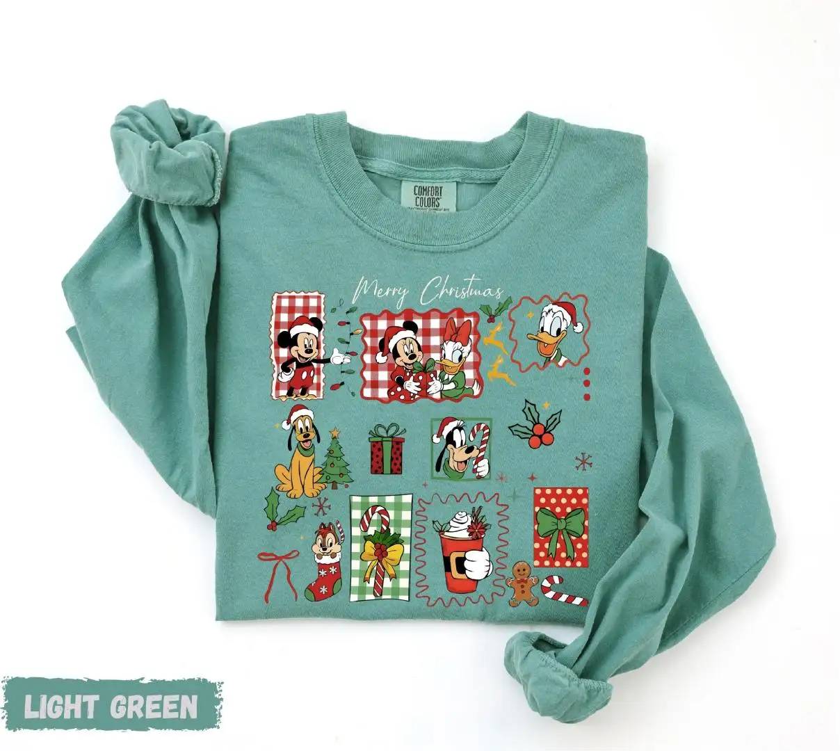 Comfort Colors® Disney Merry Christmas Long Sleeve, Chip N Dale Long Sleeve Shirt, Mickey and Friends Christmas Long Sleeve Shirt