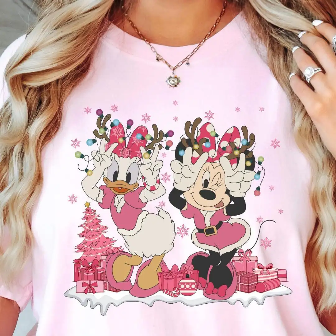Comfort Colors® Minnie Mouse and Daisy Duck Christmas Shirt, Girls Christmas Gift, Minnie and Daisy Xmas Shirt, Disney Xmas Holiday Shirt
