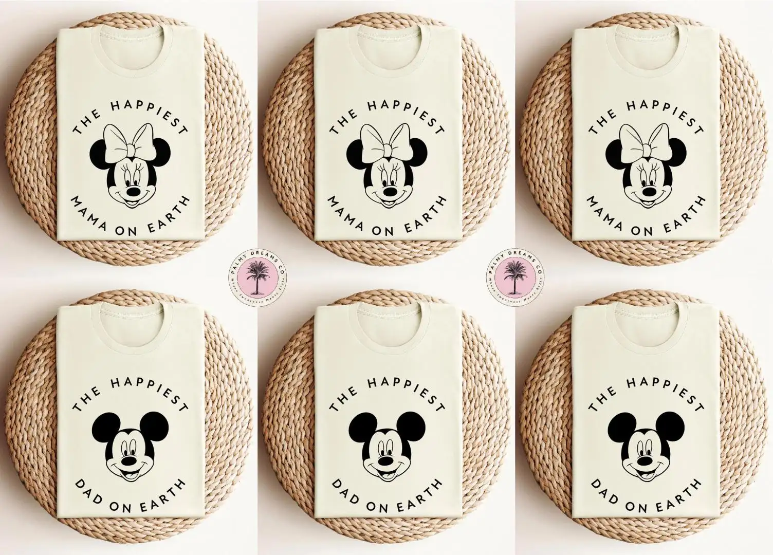 Retro Disney Dad and Mama Shirt, Happiest Dad and Mama on Earth Shirt, Mickey and Minnie Shirt, Family Vacation Shirt, Disney Family Trip