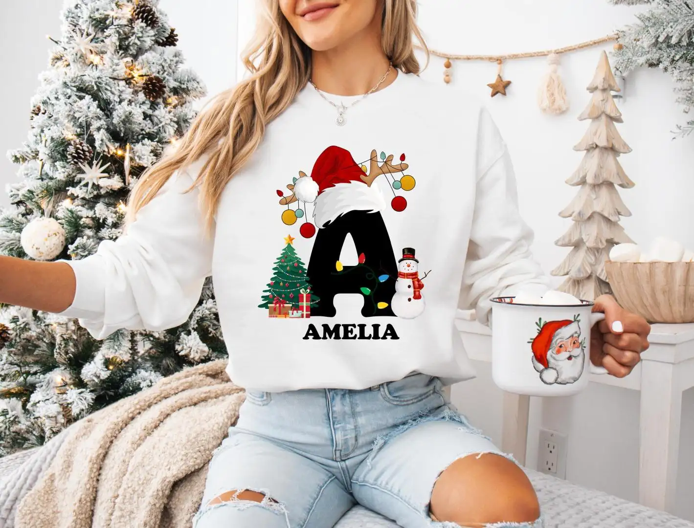 Custom Christmas Sweatshirt, Family Matching Xmas Tee, Personalized Christmas Party Gift, Christmas Mama Dada Holiday Hoodie