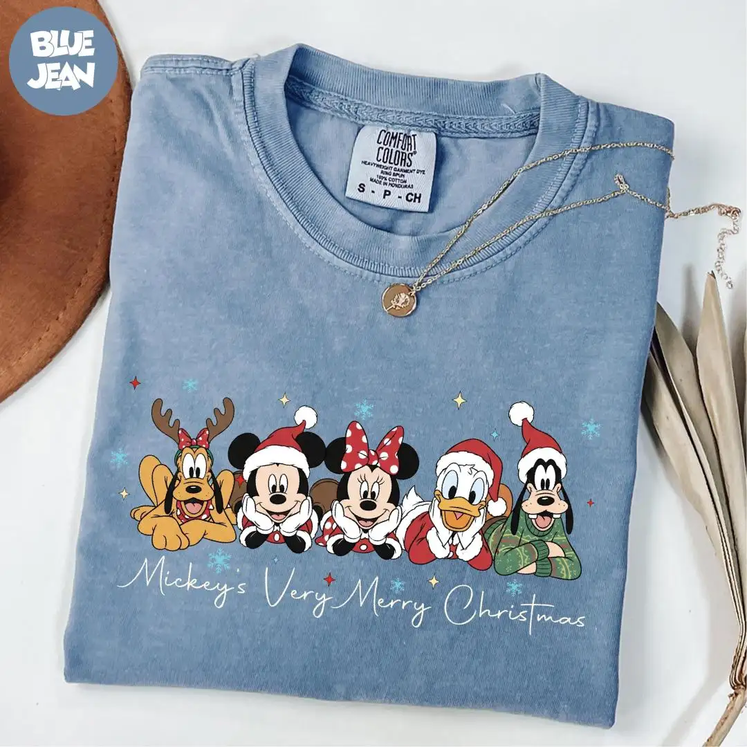 Comfort Colors® Mickey's Very Merry Christmas Shirt, Disneyland Christmas Shirt, Disney Christmas Squad Shirt, Mickey and Friends Xmas Shirt