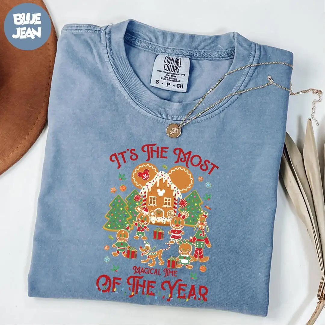 Comfort Colors® It's The Most Magical Time Of The Year Shirt, Disney Cookies Shirt, Disney Xmas Shirt, Mickey and Friends Gingerbread Shirt