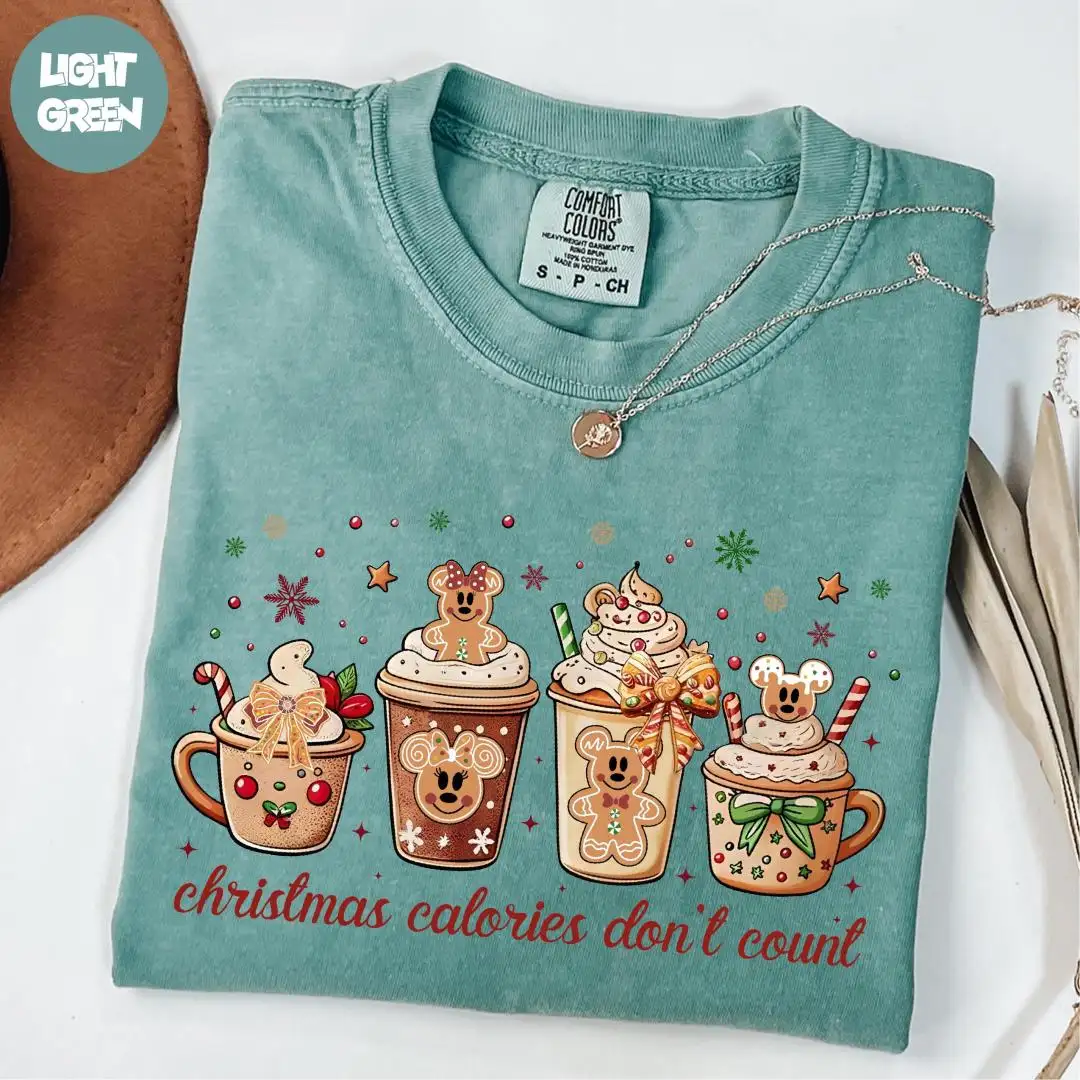 Comfort Colors® Christmas Calories Don't Count Shirt, Christmas Party Shirt, Funny Foodie Shirt, Xmas Holiday Shirt, Christmas Shirt