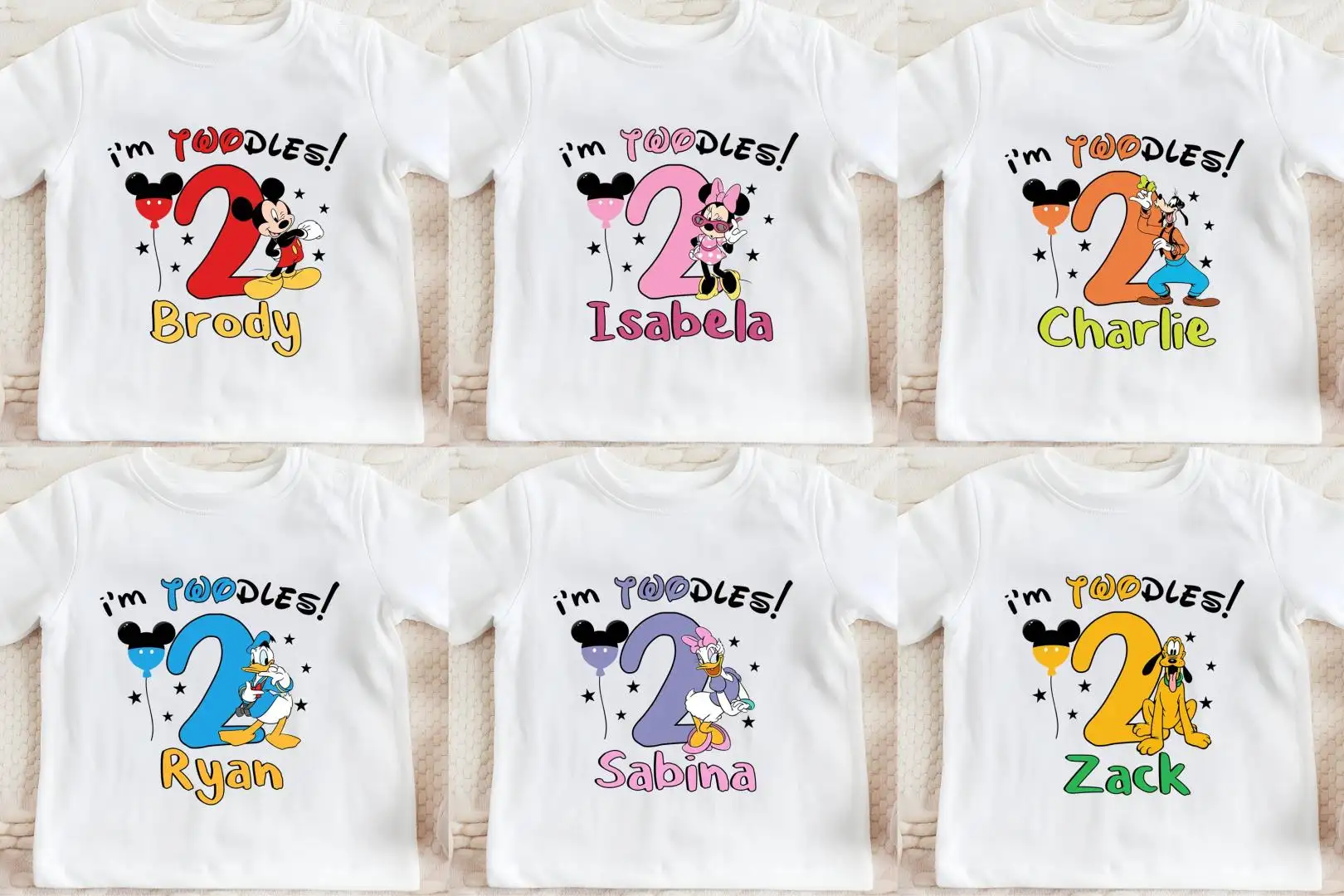 Custom Disney Birthday Shirt for 2 Year Olds