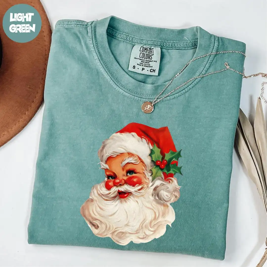 Comfort Colors® Santa Shirt, Family Christmas Shirt, Retro Santa Shirt, Vintage Santa Claus Shirt, Christmas Shirt, Christmas Vibes Shirt
