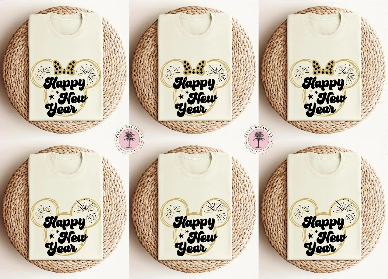 Disney Happy New Year Shirt, New Year Party Shirts, Mickey and Minnie Ears New Year Shirt, Matching Shirts, Family Disney Shirt